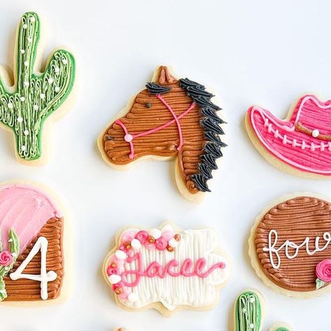 Buttercream Cookie Company on Instagram: "Celebrating a birthday Shades of pink & Horses… I am so there for you! This was one of my favorite sets to do during the summer, and I am sure you could guess why. 💖🐴💖 Wishing you a beautiful day BCookie friends! Ps. I posted in my stories last night, “YUM news” and showing my availability for custom orders for the month of December. Thank you very much for your orders so far, I can’t wait to help celebrate your special occasions! #homemadeyum #cookiemagic #buttercreamdreamscometrue #celebratinglifewithbcookiecompany #madetocelebrateforyou #shoplocalbakersfield #flavoredbuttercreamcookies #eatcookiesforbreakfast #bakersfieldcookies #buttercreamcookieco✨" Horse Cookies, Month Of December, Flavored Butter, Cookie Company, Horse Birthday, Birthday Cookies, Decorated Cookies, Shades Of Pink, A Beautiful Day