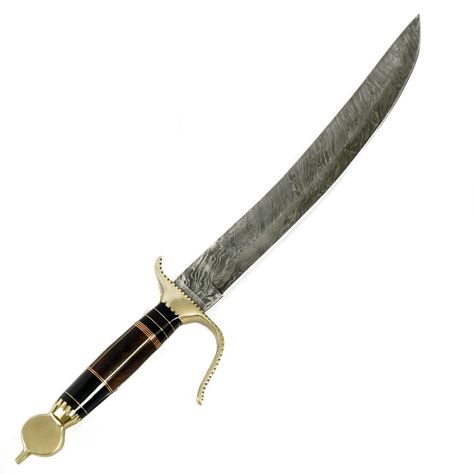 Scimitar Sword/ Sabre Sword- High Carbon Damascus Steel Sword- 19"- Saber Sword Curved Swords, 1095 Steel, One Punch, Leather Sheath, High Carbon Steel, Damascus Steel, Damascus, Traditional Techniques, Swords