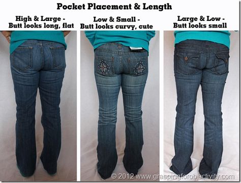 Subject D Back Best Jeans For Small Butts, Jeans For Saddlebags, Jeans That Make Your But Look Good, Jeans Tips, Jeans Shopping, Pocket Placement, Jeans Pocket, Jean Fit, My Identity