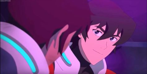 Keith smiling back at Lance as they bonded in friendship from Voltron Legendary Defender The Story, Tumblr, Hair, Anime, Blue