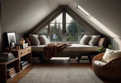 Transforming an attic into a cozy bedroom can unlock the potential of your home’s most underused space. Whether you’re working with sloped ceilings or small Gray Headboard Bedroom Decor, Cape Cod Bedroom Ideas, Cape Cod Bedroom, Small Kitchen Island Ideas, Attic Bedroom Ideas, Black White Bedrooms, Finished Attic, Small Attic, Attic Bedrooms