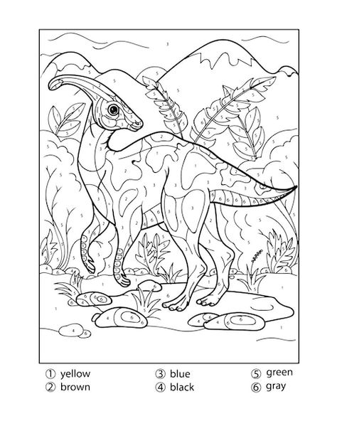 Dinosaur color by number coloring pages ... | Premium Vector #Freepik #vector #dinosaur-coloring #baby-dinosaur Number Coloring Pages For Adults, Dinosaur Color By Number, Hello Kitty Princess, Color By Number Coloring Pages, Animals Disney, Number Coloring Pages, Easter Animals, Princess Kitty, Disney Dragon