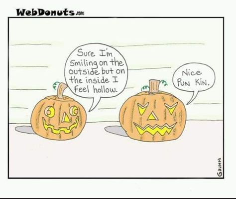 Funny Halloween Pictures, Halloween Pumpkin Images, Corny Puns, Funny Halloween Jokes, Pregnancy Jokes, Halloween Puns, Halloween Quotes Funny, Halloween Jokes, Halloween Cartoon