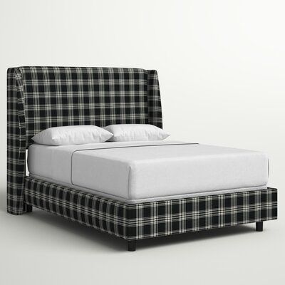 Buffalo Check Upholstered Bed, Black Plaid Bed, Plaid Headboard, Plaid Upholstered Headboard, Teen Boy Room Beds & Bed Frames, Hunter Green Plaid Bed Set, Plaid Bed, Shelter Bed, Making The Bed