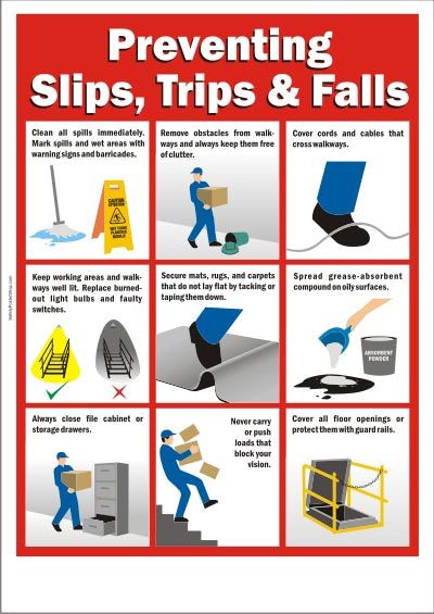 Preventing slips, trips and falls Workplace Safety Slogans, Safety Pictures, Workplace Safety Tips, Safety Quotes, Safety Talk, Safety Topics, Office Safety, Health And Safety Poster, Safety Slogans