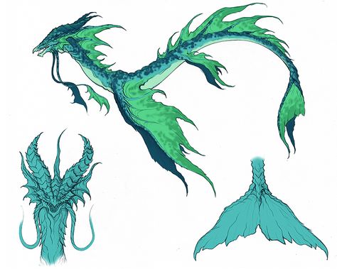 Sea serpent. Water Serpent Art, Sea Serpent Art Water Dragon, Sea Serpent Concept Art, Fantasy Sea Dragon, Sea Dragons Art, Sea Dragon Concept Art, Fantasy Marine Creature, Sea Armor Concept Art, Sea Serpent Mermaid