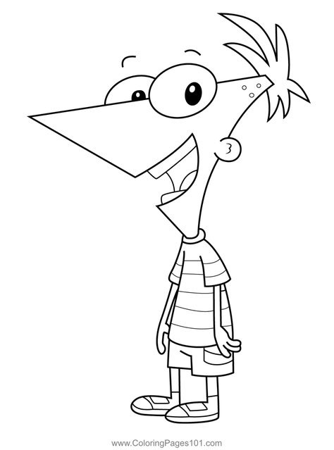 Phineas Flynn Phineas and Ferb Coloring Page Phineas And Ferb Sketch, Phineas And Ferb Painting, Phineas And Ferb Drawings, Phineas Flynn, Bubble Guppies Coloring Pages, Phineas E Ferb, Phineas Y Ferb, Horse Coloring Pages, Bird Coloring Pages