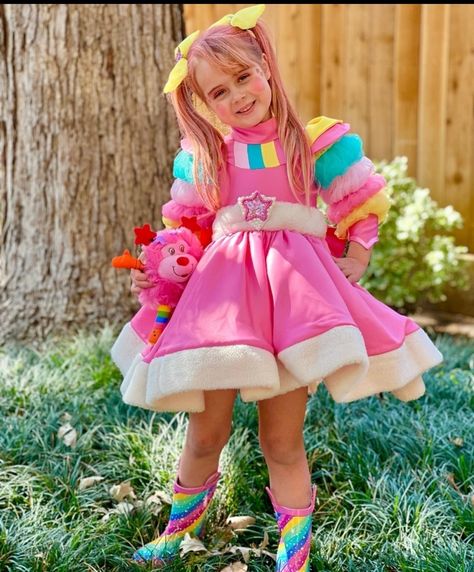 I got great feedback.. Rainbow Brite wore our dress beautifully Rainbow Brite Costume Diy, Rainbow Brite Halloween Costume, Rainbow Bright Costume, Rainbow Bright Costumes, Rainbow Brite Costume, Rainbow Whimsical Princess Dress For Dress-up, Whimsical Rainbow Princess Dress For Dress-up, Toddler Modeling, Costume Toddler