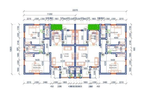 3 Bedroom Semi Detached House Plans, Semi Detached House Plans, Semi Detached Bungalow, Bungalow House Floor Plans, Residential Building Plan, Drawing House Plans, Modern Bungalow House Plans, Building Design Plan, Duplex Floor Plans