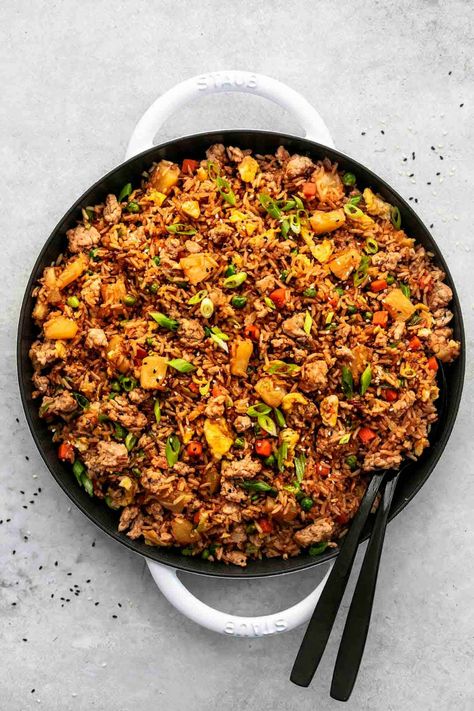 Pork Fried Rice | Creme De La Crumb Pork Fried Rice Recipe, Rosemary Chicken Recipe, Fried Rice Dishes, Rice Side Dish Recipes, Ground Pork Recipes, Simple Family Meals, Pork Fried Rice, Making Fried Rice, Asian Spices