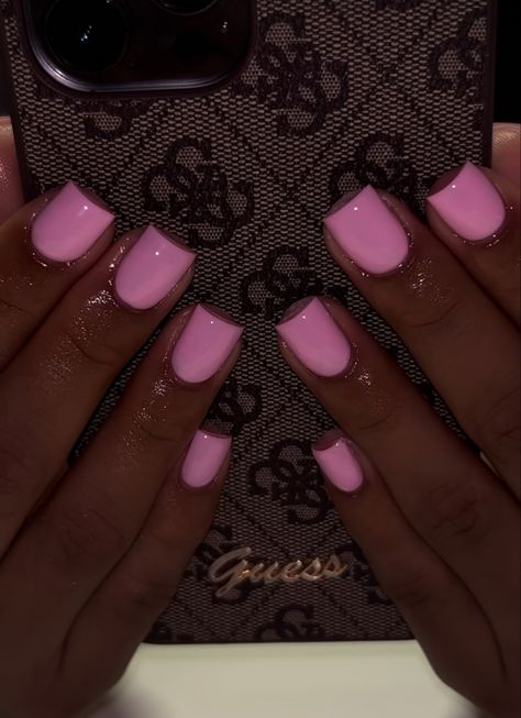 Pink Short Nails, Short Pink Nails, Dark Pink Nails, Paris Nails, Gel Toe Nails, Pink Gel Nails, Girly Acrylic Nails, Classy Acrylic Nails, Short Square Acrylic Nails