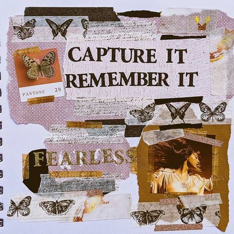 Swiftie Journal, Taylor Swift Scrapbook, Capture It Remember It, Casually Cruel, Scrapbooking Aesthetic, Retro Scrapbook, Music Journal, Taylor Lyrics, Taylor Swift Fearless