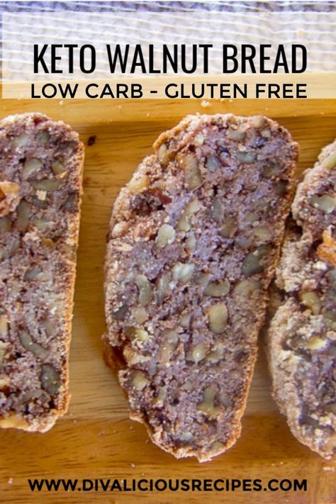 Glutenfri Baking, Bread Keto, Chewy Bread, Walnut Bread, Recetas Keto, Low Carb Diet Recipes, Low Carb Dinner Recipes, Low Carb Gluten Free, Low Carb Bread