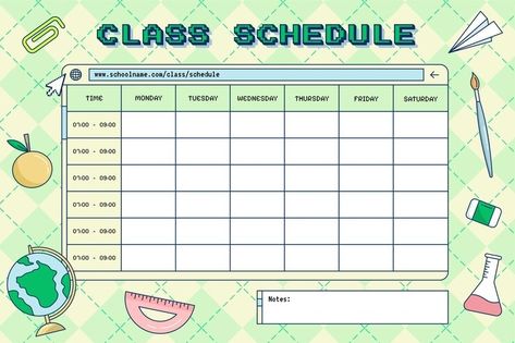 Premium Vector | Y2k cute retro 90s design education background for weekly class schedule Rh Dorm, School Layout, Education Background, School Template, 90s Design, Y2k Cute, Class Schedule, Schedule Design, Retro 90s