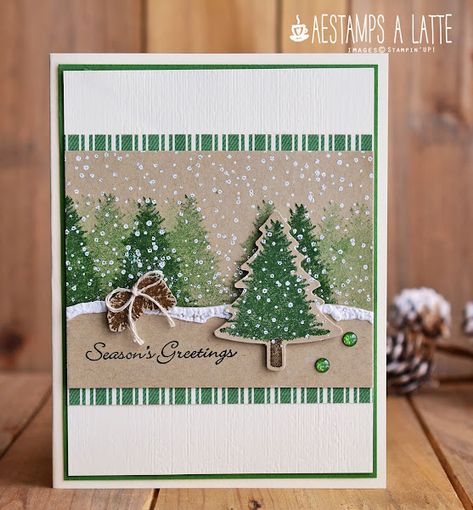 AESTAMPS A LATTE: Wrapped in Plaid Stampin Up Weihnachten, Handmade Christmas Card, Christmas Preparation, Stampin Up Christmas Cards, Christmas Tree Cards, Tree Cards, Stampin Up Christmas, Diy Christmas Cards, Christmas Stamps