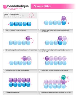 Bead Weaving Patterns Bracelets, Bead Weaving Patterns Free, Weaving Patterns Loom, Anting Manik, Seed Bead Tutorials, Gelang Manik-manik, Pola Bordir, Square Stitch, Art Perle