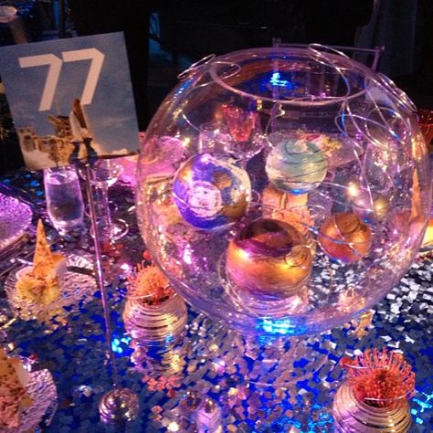 Planetary centerpiece at #CaliforniaScienceCenter Discovery Ball in #LA Intergalactic Party, Futuristic Decoration, Futuristic Party, 15th Birthday Party Ideas, Scary Halloween Decorations Outdoor, Galaxy Wedding, Astrology Birthday, Prom Themes, Quince Decorations