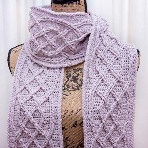 Spiral Scarf Crochet Pattern, Cable Crochet Scarf Pattern Free, Crochet Cable Scarf, Cable Scarf Pattern, Crochet Cables, Cable Scarf, Knit Scarves, Crochet Cable, Crochet Inspo