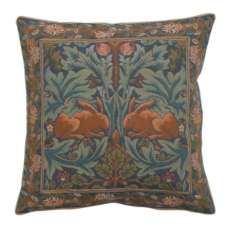 Woven European jacquard tapestry cushion covers. Brother Rabbit 1  William Morris. 19 x 19  Detailed hand finished designer decorative throw pillows for couch and sofas. *** Want additional info? Click on the image. (This is an affiliate link and I receive a commission for the sales) #PillowCovers France History, Rabbit Cushion, Farmhouse Decorative Pillows, French Pillows, Large Tapestries, William Morris Art, Tapestry Cushion, Tapestry Pillow, Art Tapestry