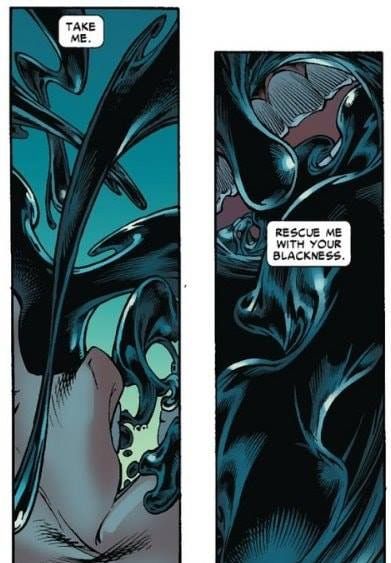 I think this sums up their relationship, Eddie admits that he loves hearing Venom's voice in his mind, and would probably go insane without V, the two want to fully bond Venom Memes, Alien Parasite, Venom Fanart, Eddie Brock Venom, Venom Art, Venom Comics, Marvel Venom, Spiderman Movie, Comic Panels