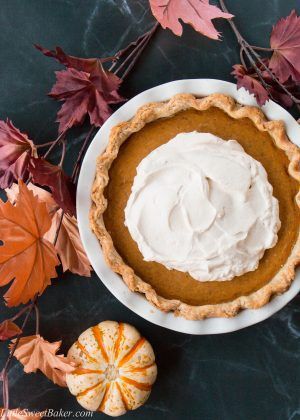 Impress your guests this holiday season with this scrumptious homemade pumpkin pie topped with the most delicious caramel whipped cream. Bourbon Pumpkin Pie, Pie With Whipped Cream, Caramel Whipped Cream, Autumn Cooking, Pumpkin Pie From Scratch, Blueberry Streusel Muffins, Pumpkin Filling, Banana Nut Muffins, Homemade Pumpkin Pie