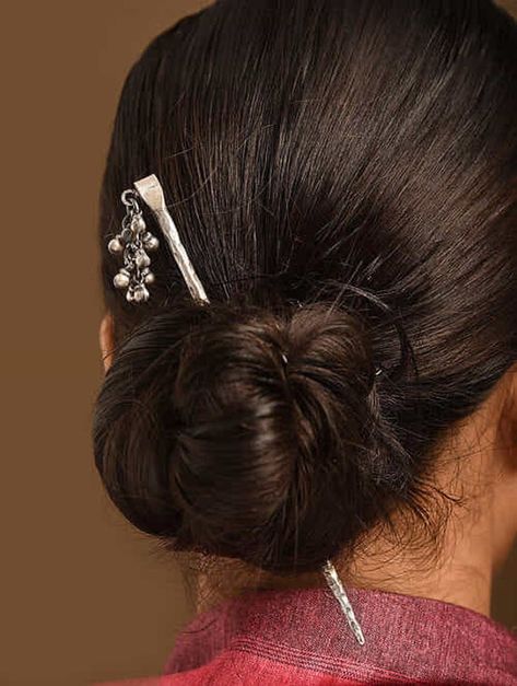 Bun Stick, The Enchantress, Bridesmaid Hair Pins, Hair Brooch, Silver Hair Clip, Womens Silver Jewelry, Short Hair Bun, Silver Hair Pin, Antique Silver Jewelry