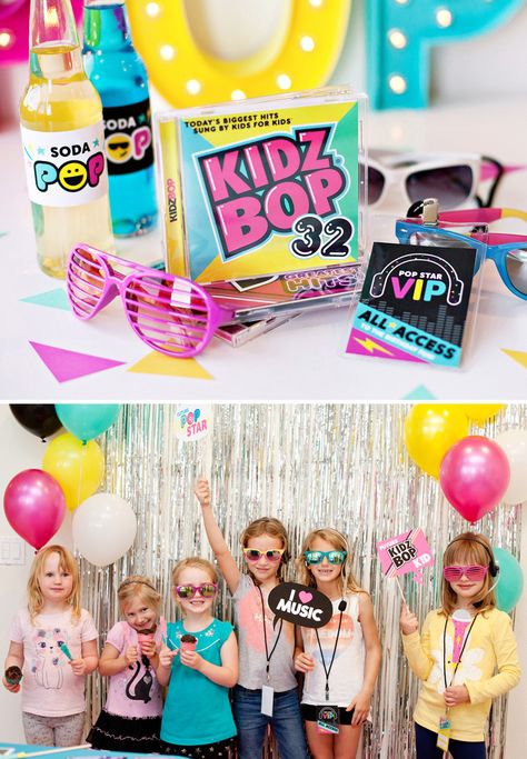 Pop Star Party, Kids Bop, Music Birthday Party, Rockstar Birthday, Rock Star Birthday, Rockstar Birthday Party, Dance Party Birthday, Star Birthday Party, Kidz Bop