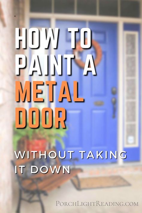 How To Paint Front Door, Paint Steel Door, Metal Entrance Doors, Painting Metal Doors, Colored Door, Exterior Door Trim, Painted Exterior Doors, Aluminium Front Door, Metal Doors Exterior