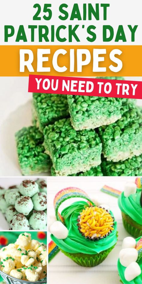 St Patrick’s Recipes, Saint Patrick’s Day Recipes, St Patty Day Food, St Paddy’s Day Food, Saint Patricks Day Dessert Ideas, Green Food Recipes For St Patricks Day, At Pattys Day Food, Saint Patricks Day Food Ideas, St Patrick’s Day Recipes