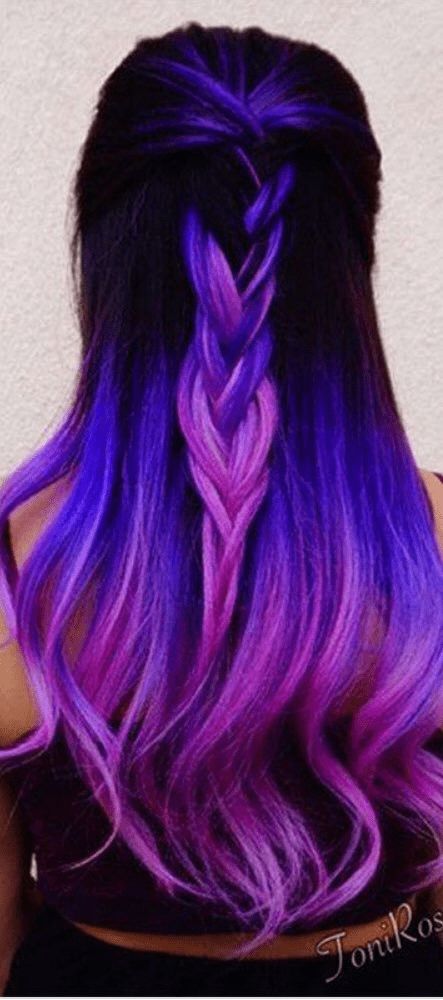 Galaxy Hair Color, Light Purple Hair, Purple Ombre Hair, Blue Ombre Hair, Galaxy Hair, Hair Color Underneath, Lilac Hair, Hairstyle Trends, Pretty Hair Color