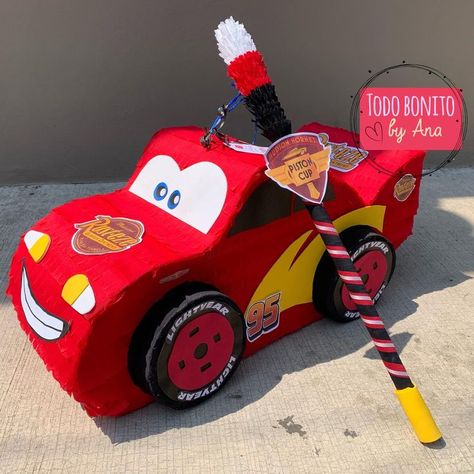 Lighting Mcqueen Pinata, Disney Cars Pinata, Lightning Mcqueen Piñata, Lightning Mcqueen Pinata, Cars Pinata, Piñata Cars, Car Pinata, Mcqueen Party, Baby Trucks