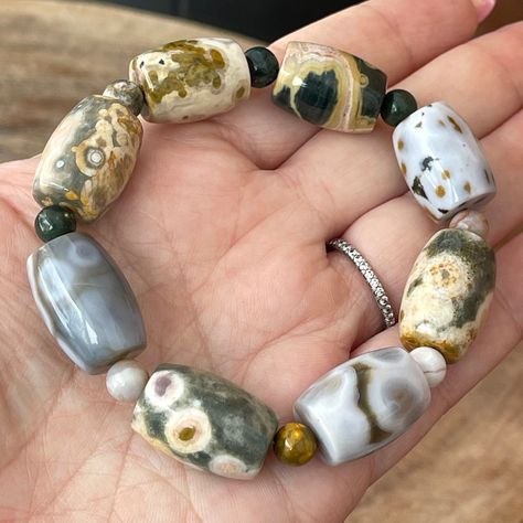 Bead Shopping, Jean Art, Clothespin Diy Crafts, Gemstone List, Jasper Jewelry, Fancy Lights, Jasper Bracelet, Bead Shop, Ocean Jasper