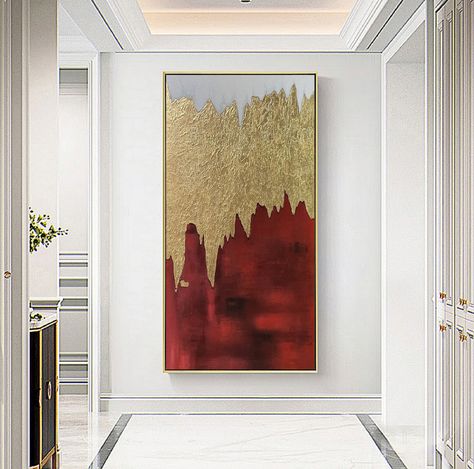 #etsy shop: Large Gold Abstract Painting,3D Gold Abstract Painting Gold 3D Textured Painting Red Gold Minimalist Painting Modern abstract painting https://etsy.me/3s4wVHN #office #fabric #abstract #horizontal #fashion #contemporary #gold #unframed #red Red And Golden Background, Red And Gold Abstract Painting, Red Glam Wall Art, Red Minimalist, Extra Large Wall Art Red, Wall Art Textured, Dark Red Abstract Painting, Gold Abstract Painting, Painting 3d