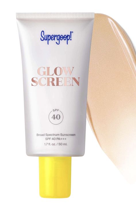 Sunrise/Champagne shade https://www.sephora.com/product/supergoop-glowscreen-sunscreen-spf-40-P456218?skuId=2315158&icid2=products%20grid:p456218:product Super Goop Sunscreen, Easter Wishlist, Supergoop Glow Screen, Super Goop, Supergoop Glowscreen, Glow Screen, Roses Birthday, Broad Spectrum Sunscreen, Spf Sunscreen