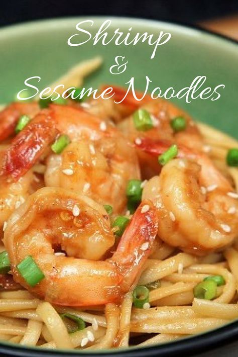 Sesame Noodles Recipe, Snap Peas Recipe, Spicy Shrimp Recipes, Noodle Dinner, Shrimp Noodles, Thai Shrimp, Sesame Noodles, Fresh Dishes, Peanut Noodles