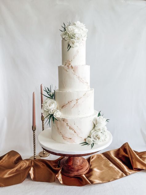 Textured buttercream with marbled blush and gold veining. Marbled Buttercream, Marble Wedding Cake, Textured Buttercream, Buttercream Wedding Cake, Marble Wedding, Blush And Gold, Butter Cream, Wedding Cake, Alabama