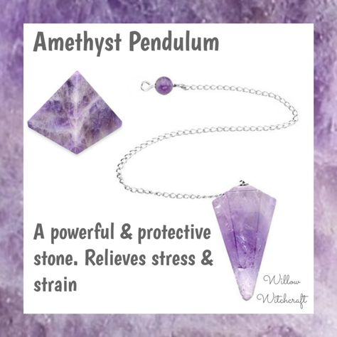 Willow Witchcraft Types Of Pendulums, Pendulum Blessing, Pendulum Crystal Meaning, Pendulum Choices, Pendulum Magic, Diy Pendulum, Pendulum Witchcraft, Scrying Crystal, Amethyst Pendulum