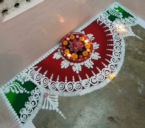 Sanskar Bharti Rangoli, Sanskar Bharti Rangoli Designs, Border Rangoli Designs, Poster Rangoli, Easy Rangoli Designs Videos, Border Rangoli, Very Easy Rangoli Designs, Rangoli Designs Photos, Easy Rangoli Designs Diwali