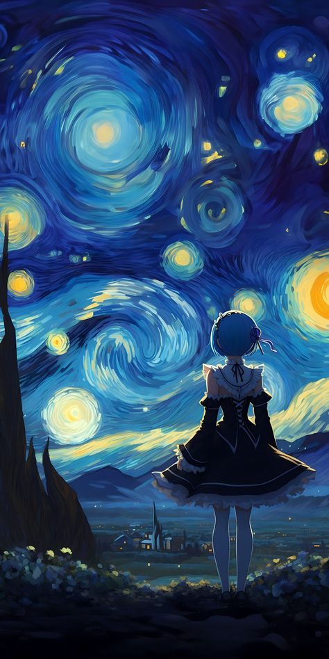 Starry Night Wallpaper, Anime Decor, Re Zero, Anime Girlxgirl, Cool Anime Pictures, Anime Scenery Wallpaper, Awesome Anime, Scenery Wallpaper, Anime Background