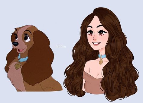 lady’s human version 💙 which disney movie is your favorite? 😋⭐️🐶also, this totally inspired by @pixxcc (on twitter) lady’s human version! -#ladyandthetramp #art #drawing #fanart #disney #artistsoninstagram Lady And The Tramp Human, Characters As Humans, Disney Characters As Humans, Cartoon Characters As Humans, Drawing Bases, Disney Ships, Disney Pixar Characters, Human Version, Cartoon Human