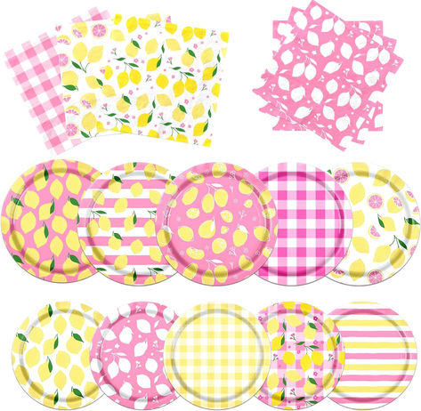 Lemon Party Decorations,60Pcs Lemon Birthday Party Plates and Napkins Pink and Yellow Lemon Table Decorations for Summer Party,Fruit Theme Birthday Party Supplies #ad #lemon #lemonparty #lemonbirthday #lemonbirthdayparty #lemonbirthdaypartysupplies #lemonbirthdaypartytheme #lemonbabyshowertheme #firstbirthdaypartythemes #firstbirthdaypartysupplies #lemonade #lemonadeparty #lemonadebirthdayparty #lemonadepartyideas Lemon Table Decorations, Lemon Birthday Party, Lemon Party Decorations, Party Plates And Napkins, Lemon Birthday, Party Fruit, Birthday Party Plates, Theme Birthday Party, Party Plates