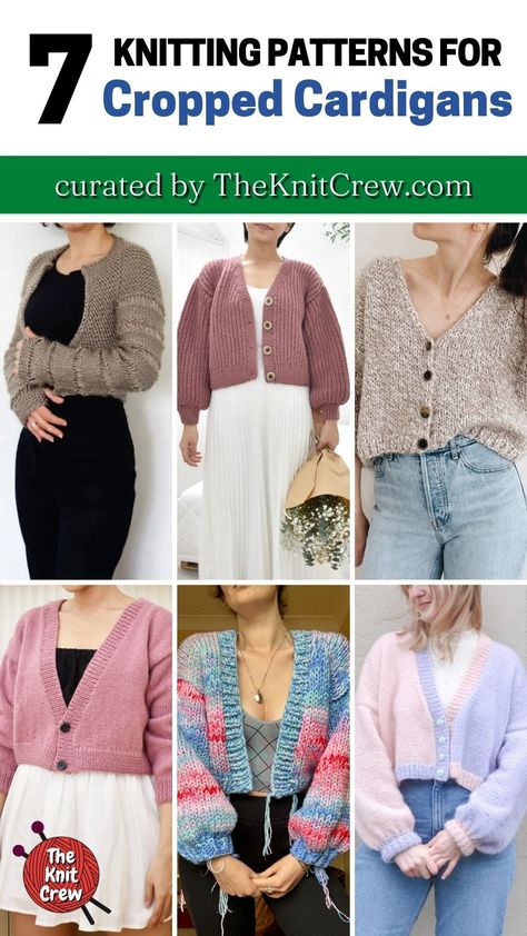 Looking for a versatile and stylish addition to your wardrobe? Look no further than these 7 knitted cropped cardigan patterns, curated by The Knit Crew. Perfect for dressing up or down, these cardigans are a must-have for any fashionista. Crop Cardigan Knitting Pattern, Knit Top Down Cardigan Free Pattern, Cropped Cardigan Knitting Pattern Free, Cropped Cardigan Knitting Pattern, Cropped Cardigan Pattern, Crop Jacket Pattern, Free Aran Knitting Patterns, Knitted Cropped Cardigan, Double Knitting Patterns