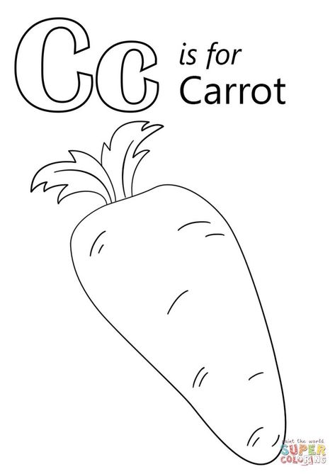 C Coloring Pages Letter, Carrot Worksheet Preschool, Letter Y Coloring Page Free Printable, Letter C Printable Free, C Is For, C For Carrot, C Is For Carrot, C Coloring Pages, Letter C Coloring Pages