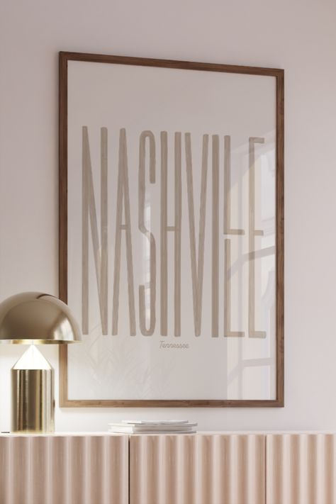 Modern Nashville Home, Nashville Condo Decor, Nashville Art Prints, Nashville Living Room, Nashville Inspired Decor, Nashville Wall Art, Nashville Airbnb Decor, Nashville Apartment Aesthetic, Nashville Airbnb