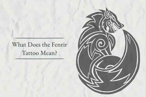 What Does the Fenrir Tattoo Mean? - Viking Style Fenrir Art Norse Mythology, Loki Norse Tattoo, Norse Wolf Tattoo Design, Fenrir Tattoo Design Norse Mythology, Loki Tattoo Ideas Norse Mythology, Feniri Wolf Tattoo, Fenrir Tattoo Mythology, North Mythology Tattoo, Geri And Freki Tattoo