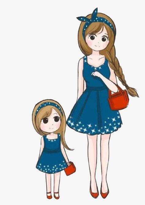 Mother And Child Drawing, Mother And Daughter Drawing, Mother Daughter Art, Mother Daughter Dresses Matching, Baby Icon, Mother Daughter Dress, Mother Art, Cartoons Png, Cartoon Girl Drawing