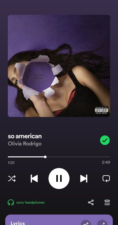 so american by olivia rodrigo So American Olivia Rodrigo, Sony Headphones, Parental Advisory Explicit Content, Parental Advisory, Olivia Rodrigo, Parenting, Collage, Music, Pins