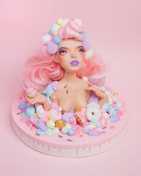 2017-2018 — TINA YU ART Pastel Sculpture, Tina Yu, Personal Project Ideas, Sweet Magic, Dolly Doll, Barbie Bridal, Sculpture Ceramic, Sweet Buns, Toy Sculpture