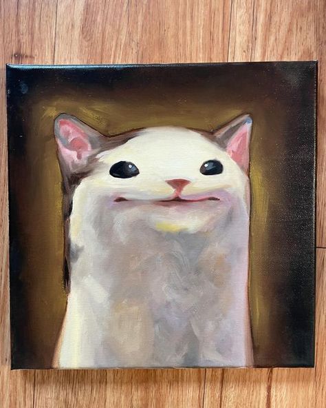 Hannah on Instagram: "Pop cat 2.0!! Swipe for the rest of it! What do you guys think? Originals have sold Prints are available on my website (link in bio) . . . . . #art #cute #painting #artist #artwork #oilpainting #oilpaintings #cat #cats #cutecats #cutecat #catmemes #memes #popcat #oiloncanvas" Cat Pop Art, Pop Cat, Cute Painting, Art With Meaning, Pop Art Drawing, Bio Art, Painting Artist, Cat 2, With Meaning