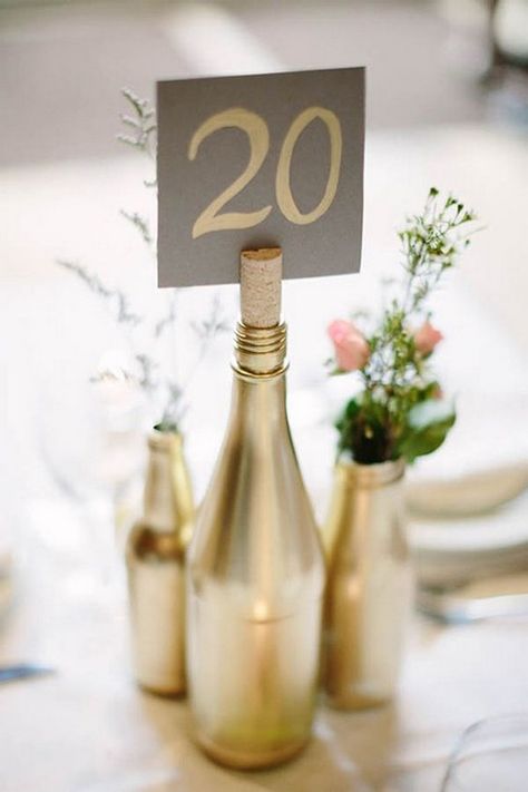 floral or glitter table numbers / http://www.himisspuff.com/wedding-table-numbers-centerpieces/3/ Wine Bottle Centerpieces, Bottle Centerpieces, Painted Wine Bottles, Seating Cards, Wine Theme, Wedding Tablescapes, Wedding Table Centerpieces, Michigan Wedding, Wedding Table Numbers